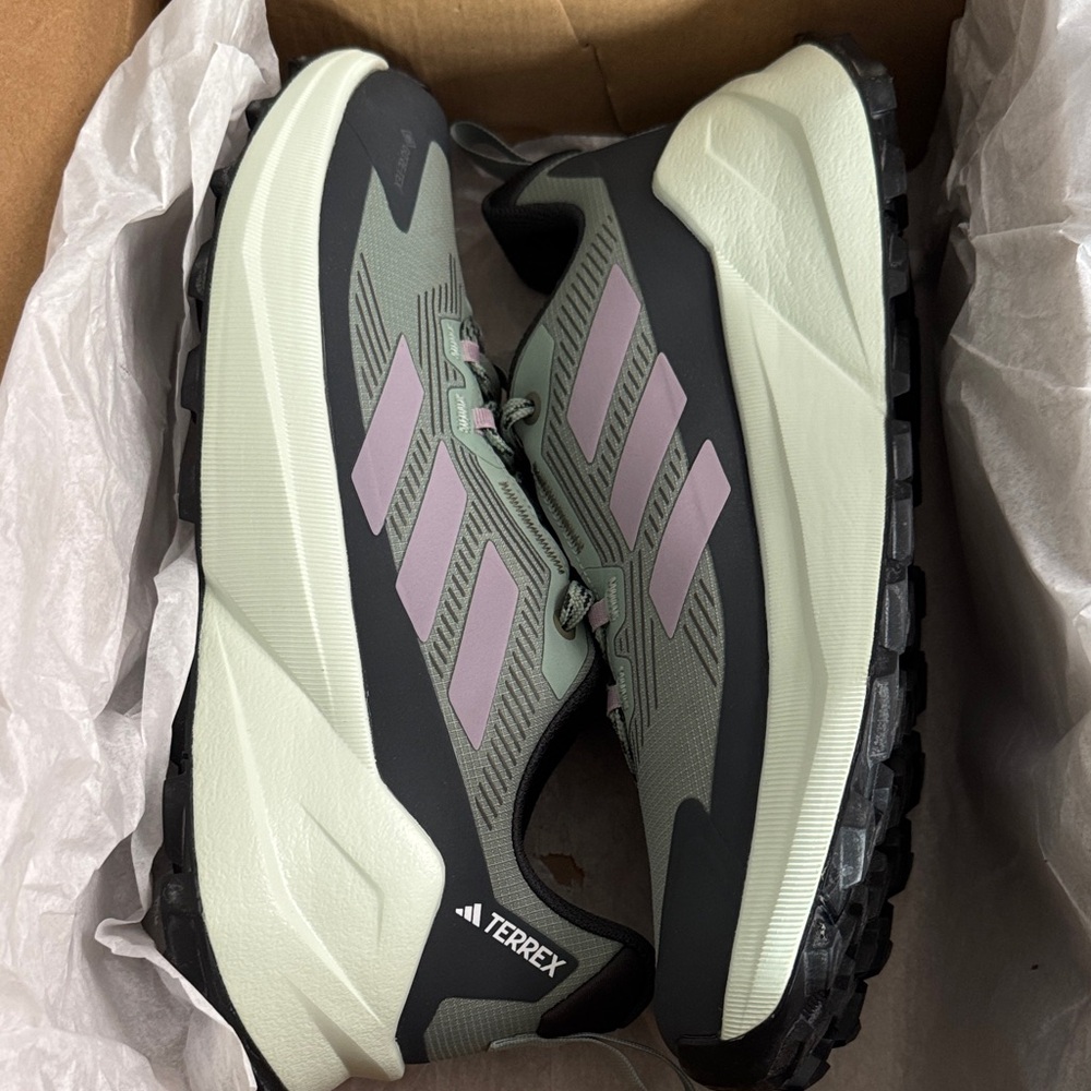 adidas Terrex Trail Running Shoes Mint Green and Lavender Accents